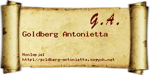 Goldberg Antonietta névjegykártya